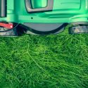 Cutting grass during Spring Cleanup