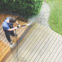 Pressure washing deck for the season